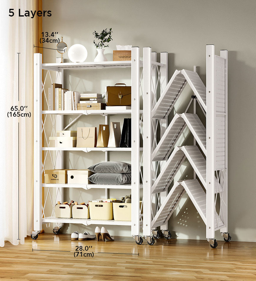 🛒 Ultimative faltbare Metallregal-Organizer – Stark, stilvoll & einfach zu bedienen! ✨