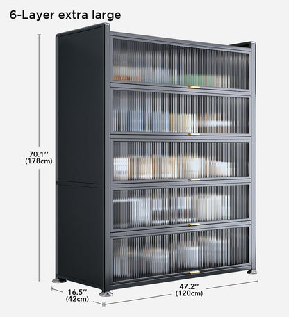 🛠️ 6-Tier Metal Pantry Cabinet - Durable, Spacious & Stylish! 🛒