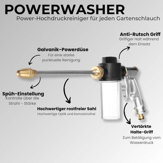 🚿 PowerWasher™ - Power-Hochdruckreiniger für jeden Gartenschlauch 🚗